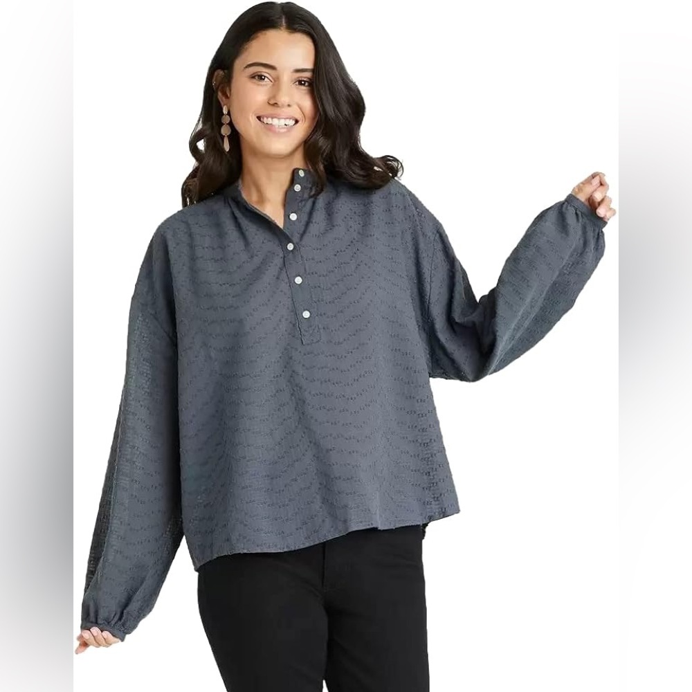 Universal Thread Women Balloon Long Sleeve Lightweight Loose Poet Top Large NEW